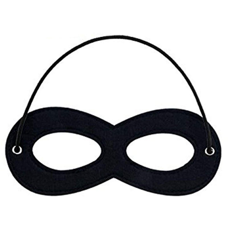 CANSHOW 1 Piece Black Superhero Felt Eye Masks, Adjustable Elastic Rope Half Masks - Great for Party Cosplay Accessory - Image 1